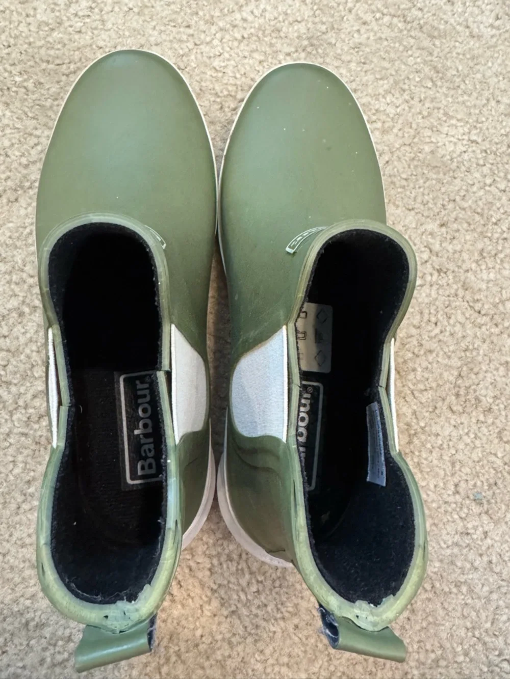 Barbour Olive Green Chelsea Rain Ankle Boots